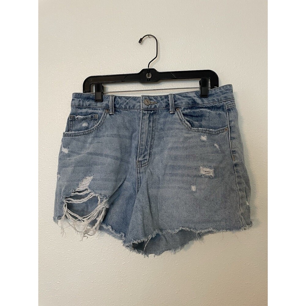 Rewash Brand Jean Shorts Women's 13/31 Blue High-Rise Denim Jorts Distressed